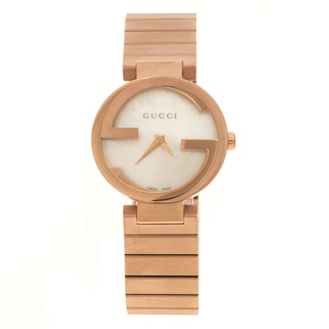 Gucci Interlocking Mother of Pearl Rose Gold Plated Stainless 